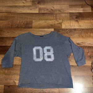 Abercrombie & Fitch Charcoal Long Sleeve Tee with White Number